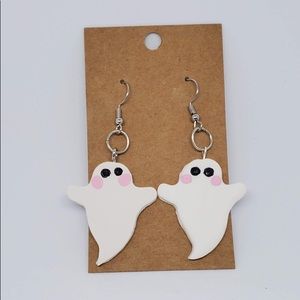 Handmade clay ghost earrings - hypoallergenic
